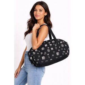 Victorias Secret PINK Logo Duffle Gym Bag Monogram Weekender Carry On Chic Tote